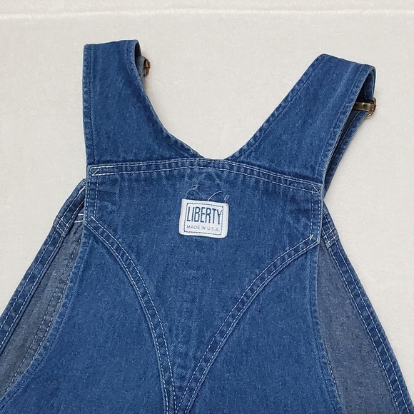 VINTAGE Liberty Stone Wash Loose Fit Wide Leg Carpenter Overalls Biballs Grunge - Picture 10 of 14